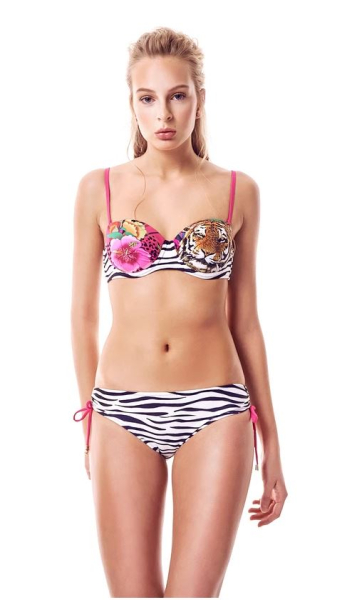 Bonesta Taş işlemeli straplez bikini takım